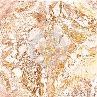 White and golden marble texture. Hand draw painting with marbled texture and gold and bronze colors. Gold marble Stock Photo