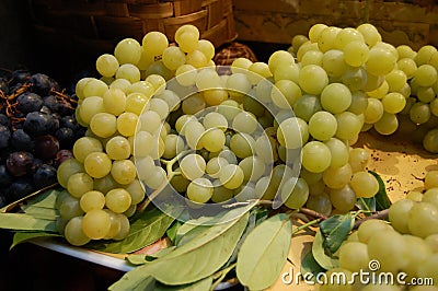 White grape cluster Stock Photo