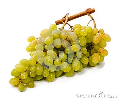 White grapes on a white background Stock Photo