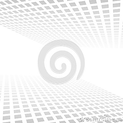 White gray abstract background, vector perspective horizon light geometric background Vector Illustration