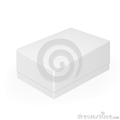 White gray closed mobile phone or shoe box Stock Photo