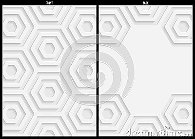 White and gray geometric pattern abstract background template Vector Illustration