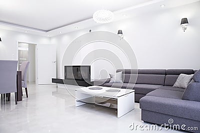 White and gray interior Stock Photo