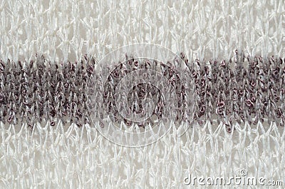 White and gray knit material - up close abstract background Stock Photo