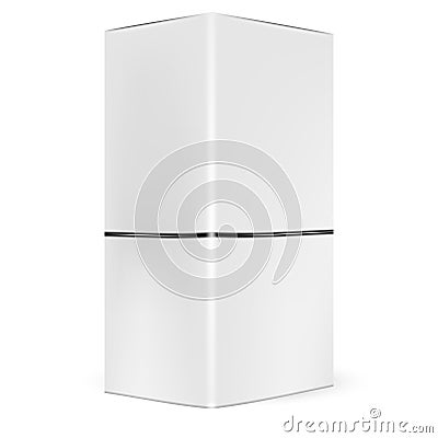 White gray packaging box with half imaginary lid Vector Illustration