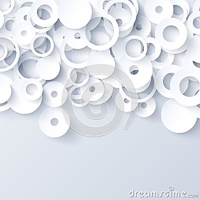 White and gray 3d paper abstract background Vector Illustration