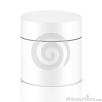 White gray round container Vector Illustration