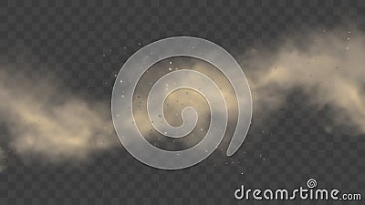 White or gray smoke, realistic mist or dust motion Vector Illustration