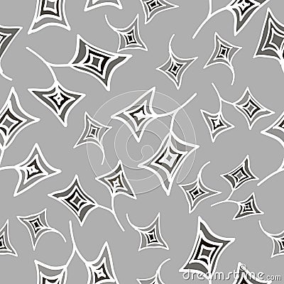 White and gray star flower Vector Illustration