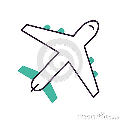 white airoplane icon Vector Illustration