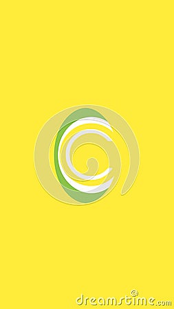 white and green combination letter c shape logo on yellow background, business logo vector Stock Photo