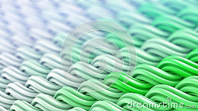 White green curles ornament abstract 3D illustration Cartoon Illustration