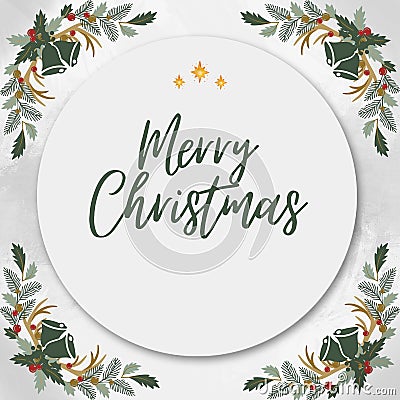 White green Simple Merry Christmas Instagram Post Ready To PRINT Stock Photo