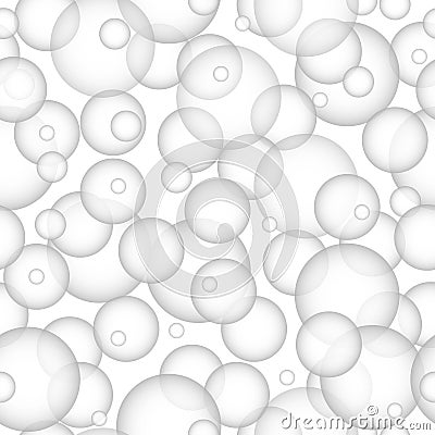 White and Grey abstract modern transparency circle background. Imposed balls seamless pattern. Bubble vector illustration Stock Photo