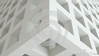 White Grey Cubes Business Background. Abstract architecture Beautiful seamless cubic puzzle. 3d render Stock Photo