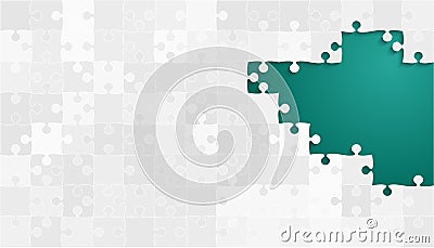 White Grey Puzzles Pieces - Vector Teal Jigsaw Vector Illustration