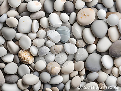 white and grey stones texture background. top view Stock Photo