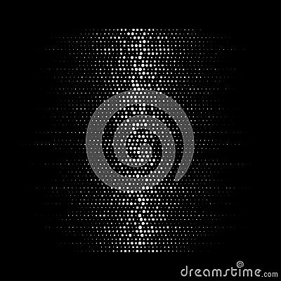 White grunge halftone dots gradient texture background. Black and white random circle dots pattern. Spotted vector Vector Illustration