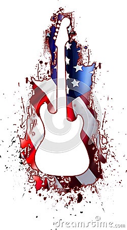 White Guitar Silhouette USA Rock Stock Images Image 9279334