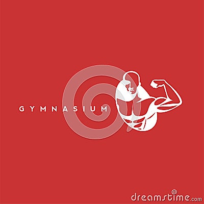 White gymnasium icon vector illustration. Vector Illustration