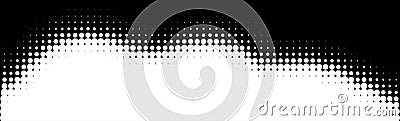 White half tone gradient wave pattern. Halftone wavy background. Texture of black dots. Abstract dot background. Vector Vector Illustration