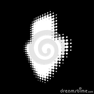 White Halftone Arrow in perspective. Logo design element for business or technology. Vector illustration. Vector Illustration