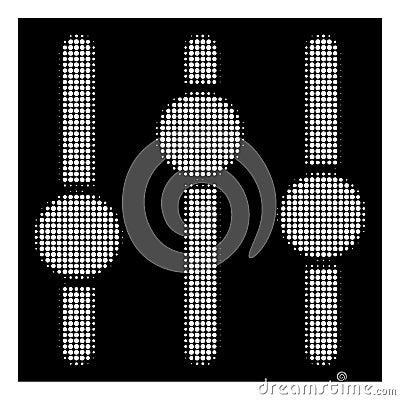 White Halftone Equalizer Icon Vector Illustration