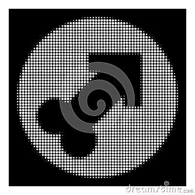 White Halftone Erection Icon Vector Illustration