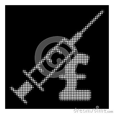 White Halftone Narcotic Pound Business Icon Vector Illustration