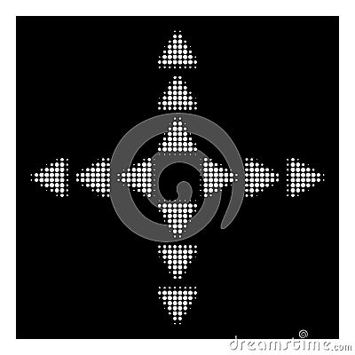 White Halftone Outside Direction Icon Vector Illustration