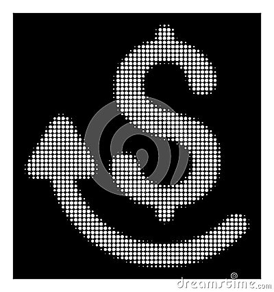 White Halftone Repay Icon Vector Illustration