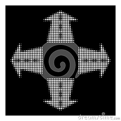 White Halftone Road Directions Icon Vector Illustration