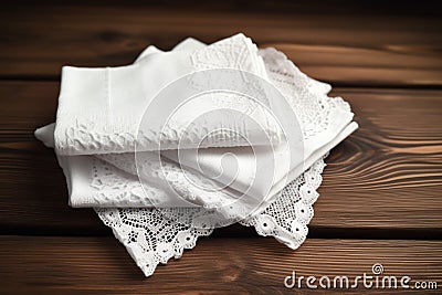 White handkerchiefs tissue. Generate Ai Stock Photo