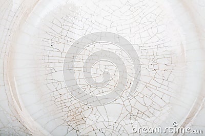 White handmade crackled plate texture Stock Photo