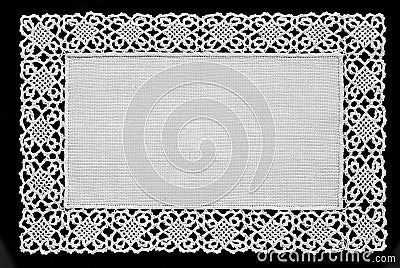 White handmade lace doily Stock Photo