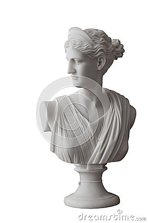 White head marble statue of roman Ceres or greek Demeter Stock Photo