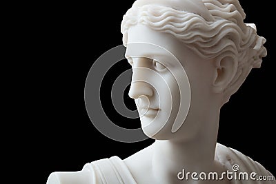 White head marble statue of roman Ceres or greek Demeter Stock Photo