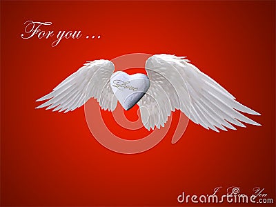 White heart angel with love abstract Stock Photo