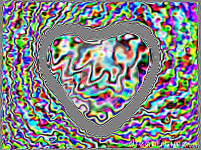 Psychedelic heart with copy space Stock Photo