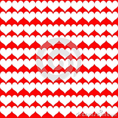 White hearts on red background repetition cards backgrounds Stock Photo