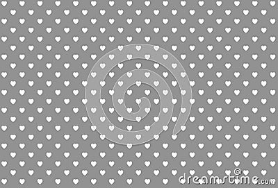 White hearts seamless pattern on gray background.Whi Stock Photo