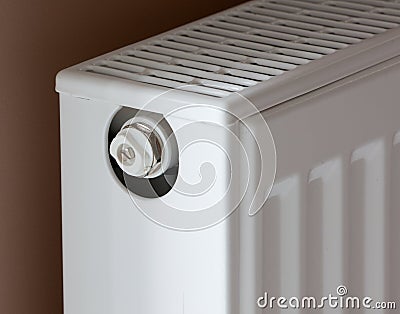 White Heating Battery Stock Photo