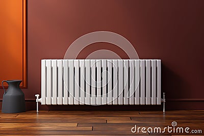 White heating battery near the wall Stock Photo