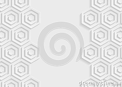 White hexagon paper abstract background Vector Illustration