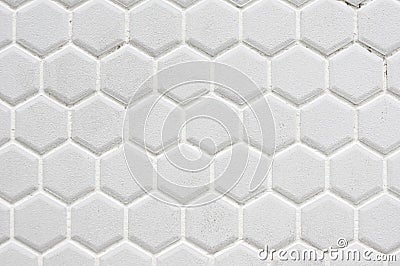 White hexagon tile wall for background, for Interiors design. Hexagonal wall texture surface. Abstract pattern Stock Photo