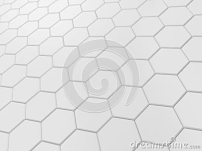 White hexagonal tile Stock Photo