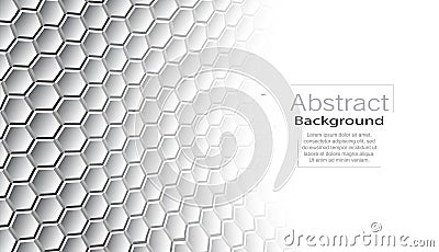 White hexagonals with light and shadow. Abstract background. Isometric 3d texture for Business, Website, Print Vector Illustration