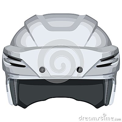 White hockey helmet Vector Illustration