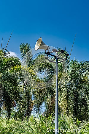 White horn speaker Stock Photo