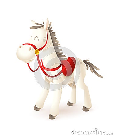 White horse of Sinterklaas isolated on white Vector Illustration